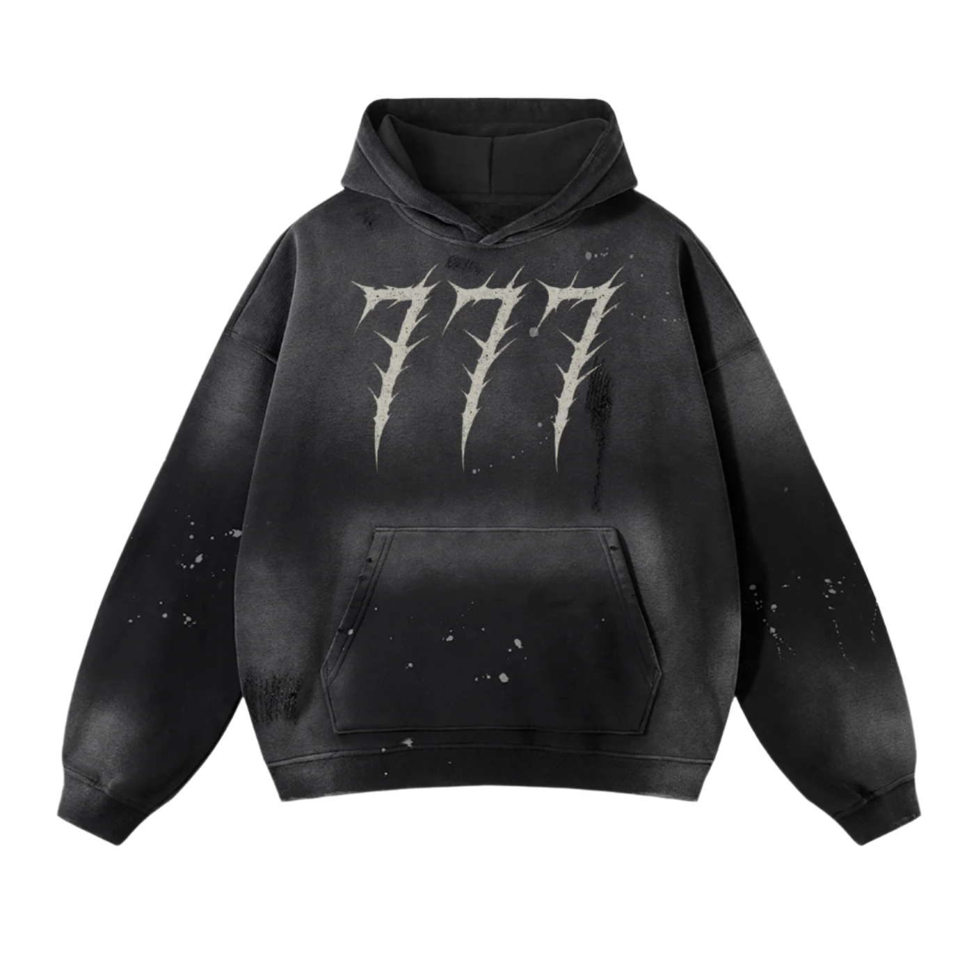 777 The Lamb Vintage Wash Frayed Fleece Hoodie - 360 GSM