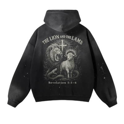 777 The Lamb Vintage Wash Frayed Fleece Hoodie - 360 GSM