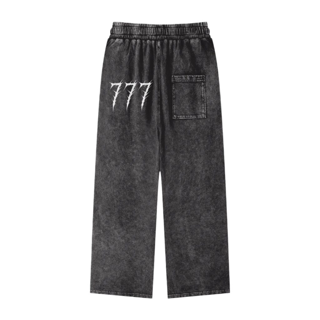 Acid Wash Straight Leg Pants - 360 GSM
