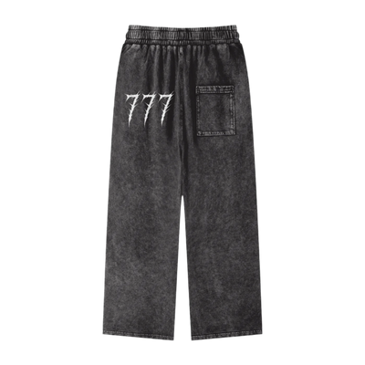 Acid Wash Straight Leg Pants - 360 GSM