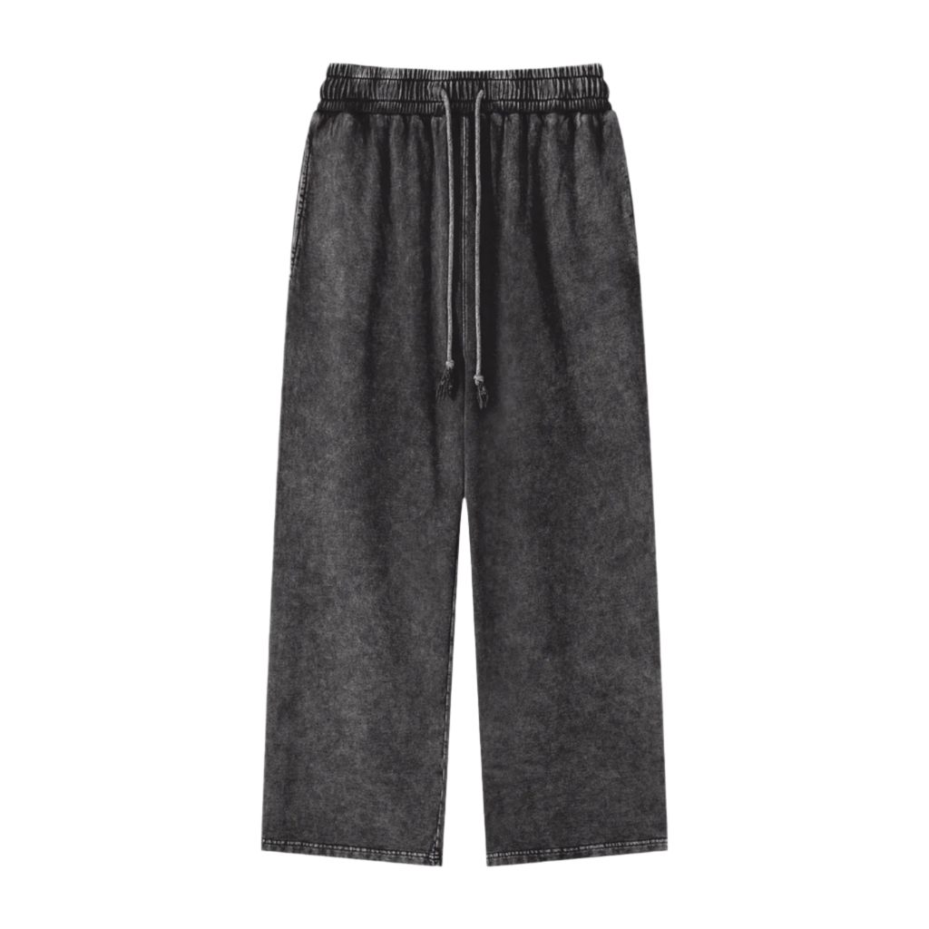 Acid Wash Straight Leg Pants - 360 GSM